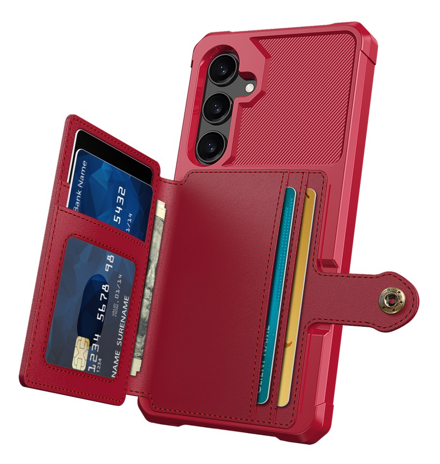 Samsung Galaxy A26 Hoesje 3-in-1 Pasjes Portemonnee Back Cover Rood afbeelding 7