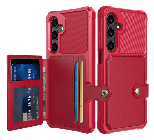 Samsung Galaxy A26 Hoesje 3-in-1 Pasjes Portemonnee Back Cover Rood afbeelding 1