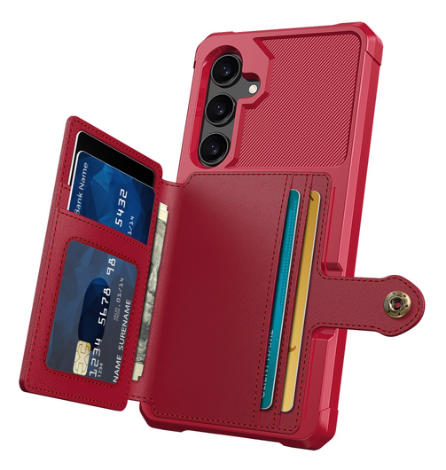 Samsung Galaxy A26 Hoesje 3-in-1 Pasjes Portemonnee Back Cover Rood afbeelding 7