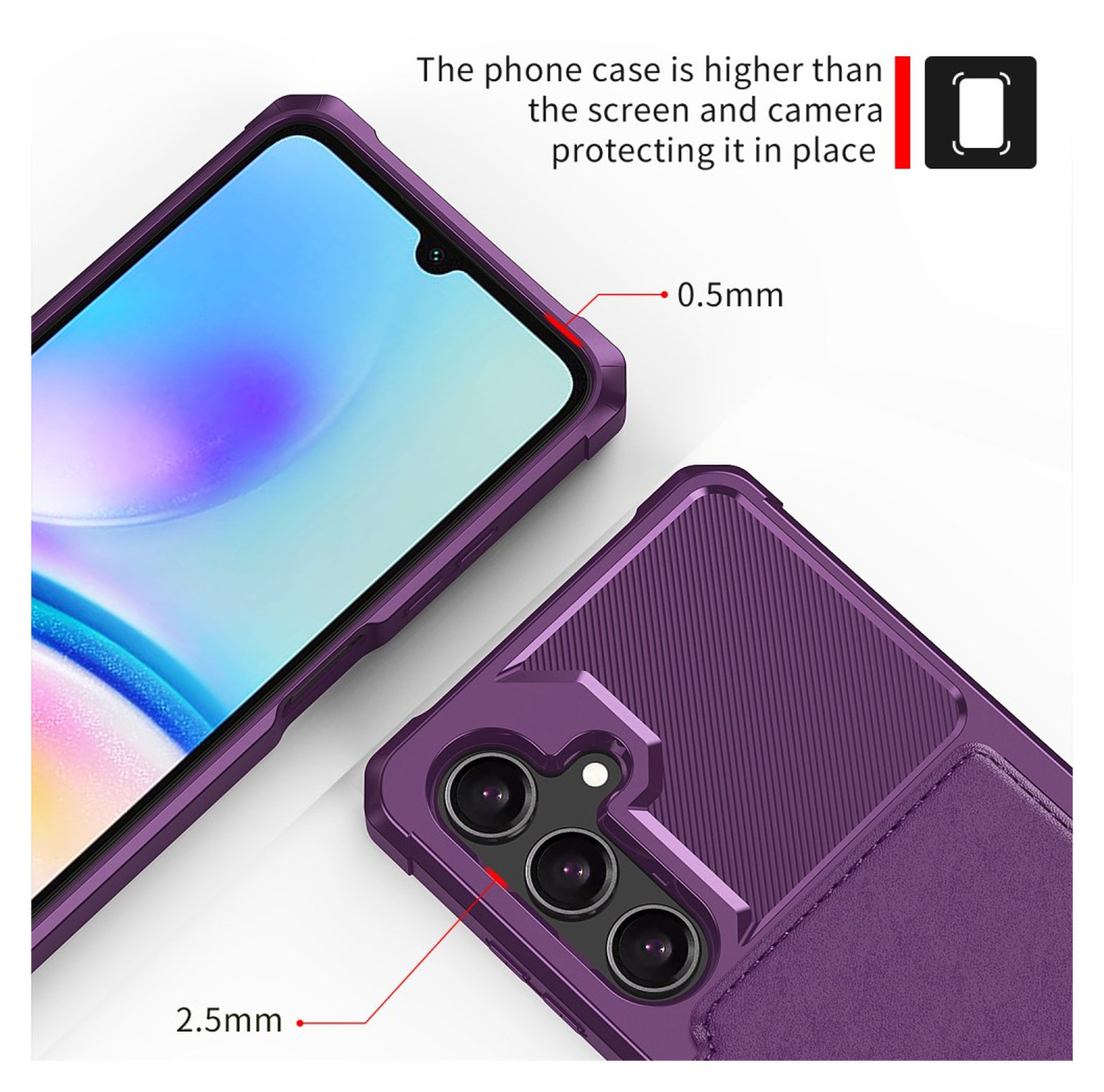 Samsung Galaxy A26 Hoesje 3-in-1 Pasjes Portemonnee Back Cover Paars afbeelding 6