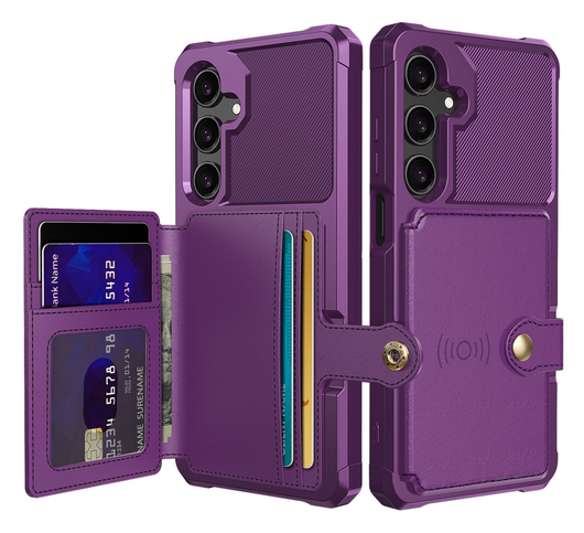 Samsung Galaxy A26 Hoesje 3-in-1 Pasjes Portemonnee Back Cover Paars afbeelding 1