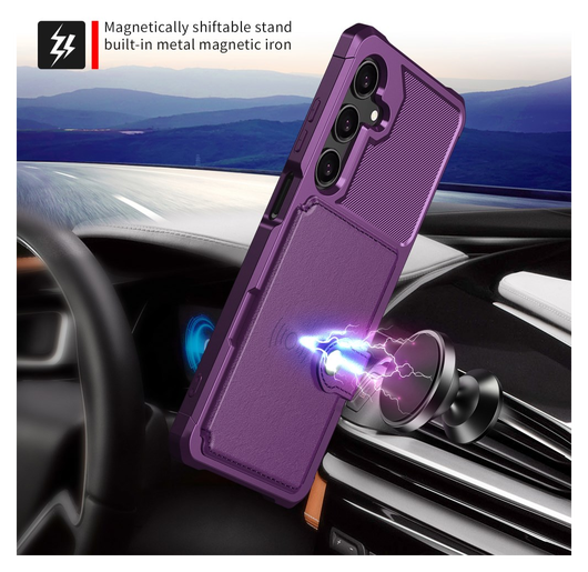 Samsung Galaxy A26 Hoesje 3-in-1 Pasjes Portemonnee Back Cover Paars afbeelding 3