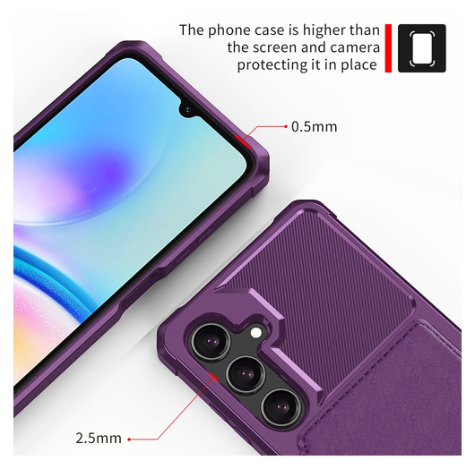 Samsung Galaxy A26 Hoesje 3-in-1 Pasjes Portemonnee Back Cover Paars afbeelding 6