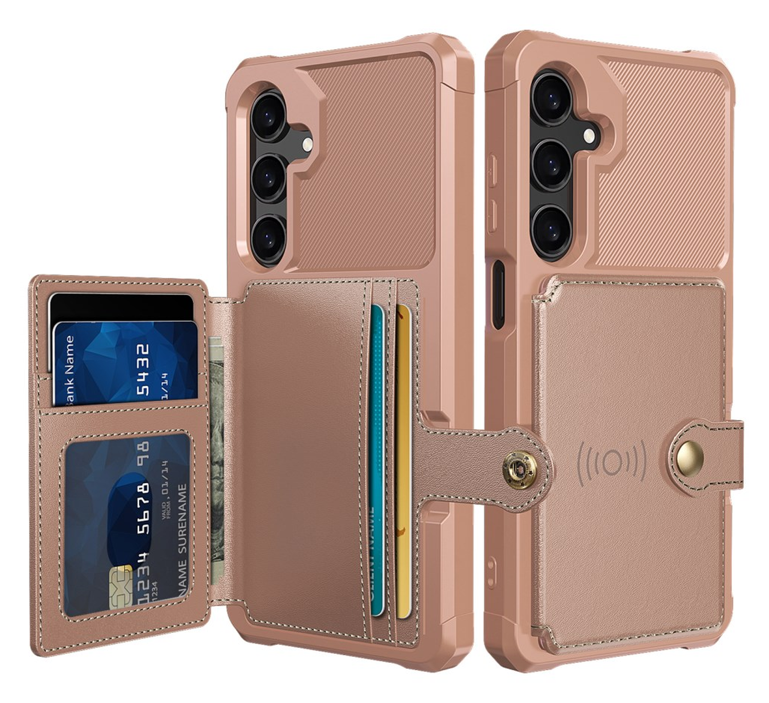 Samsung Galaxy A26 Hoesje 3-in-1 Pasjes Portemonnee Back Cover Roze afbeelding 1