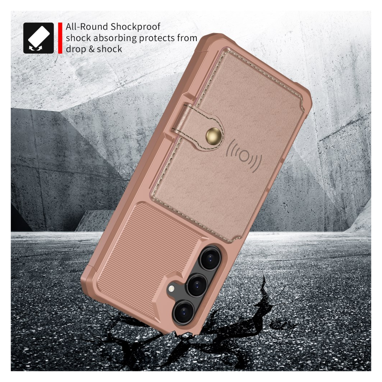 Samsung Galaxy A26 Hoesje 3-in-1 Pasjes Portemonnee Back Cover Roze afbeelding 5