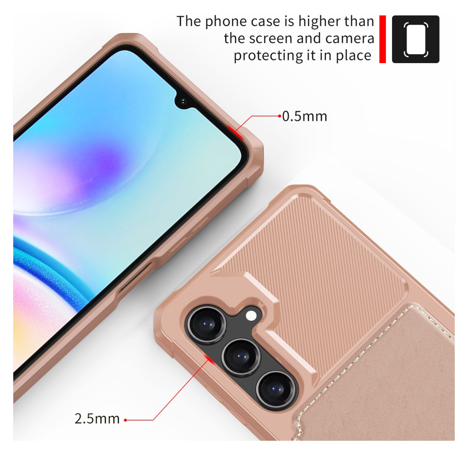 Samsung Galaxy A26 Hoesje 3-in-1 Pasjes Portemonnee Back Cover Roze afbeelding 6