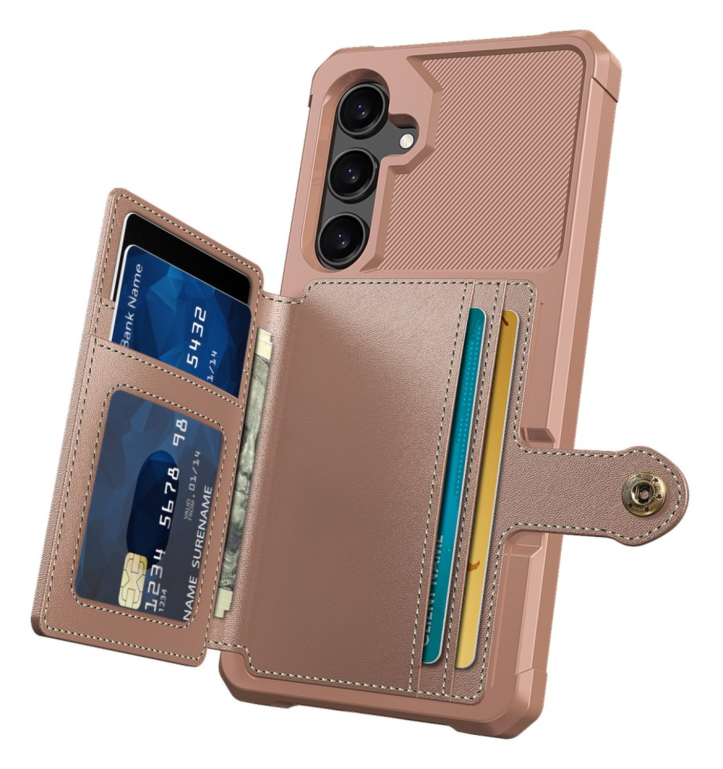 Samsung Galaxy A26 Hoesje 3-in-1 Pasjes Portemonnee Back Cover Roze afbeelding 7