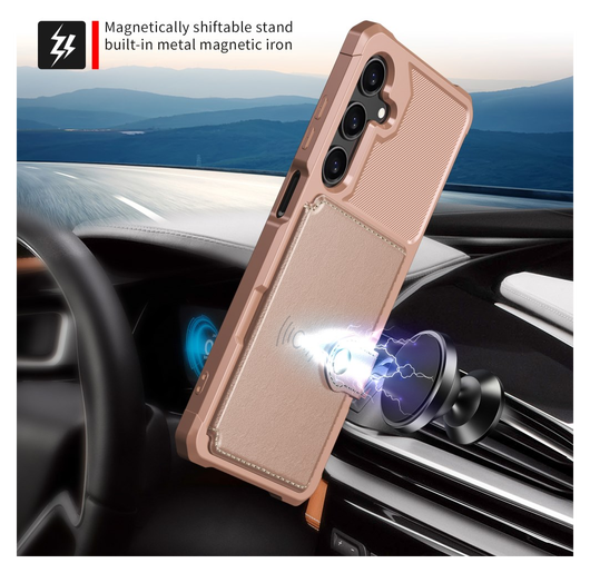 Samsung Galaxy A26 Hoesje 3-in-1 Pasjes Portemonnee Back Cover Roze afbeelding 3