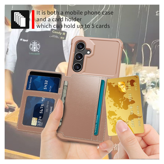 Samsung Galaxy A26 Hoesje 3-in-1 Pasjes Portemonnee Back Cover Roze afbeelding 4