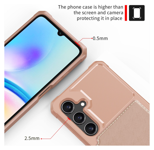 Samsung Galaxy A26 Hoesje 3-in-1 Pasjes Portemonnee Back Cover Roze afbeelding 6