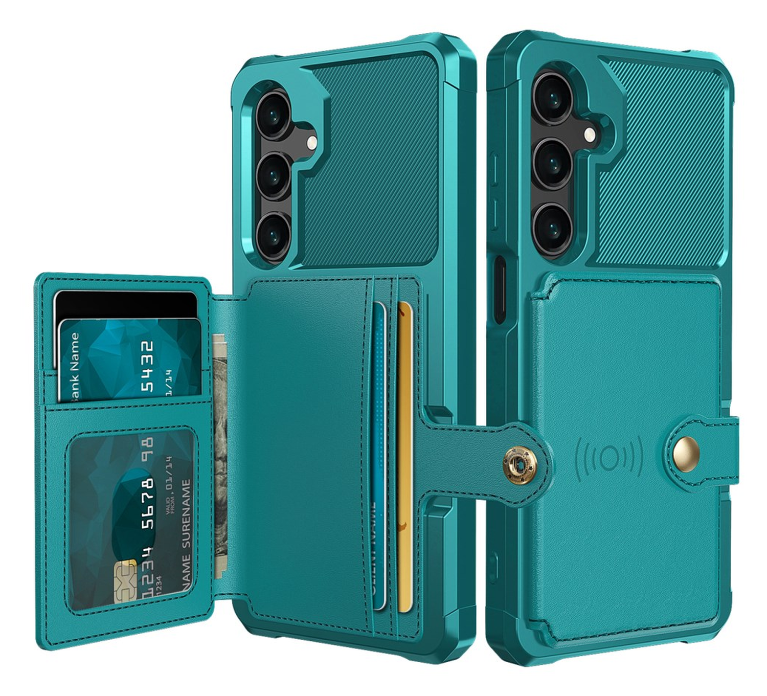 Samsung Galaxy A26 Hoesje 3-in-1 Pasjes Portemonnee Back Cover Groen afbeelding 1