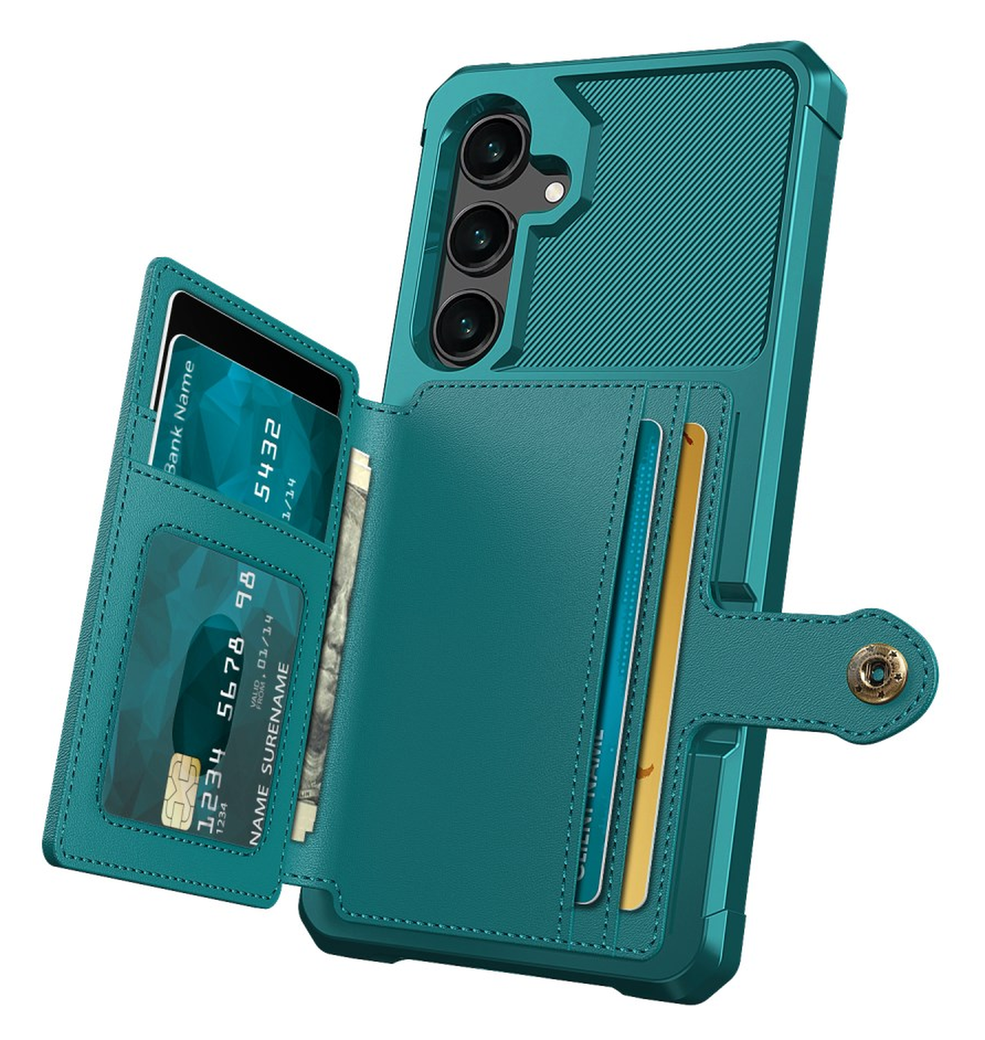 Samsung Galaxy A26 Hoesje 3-in-1 Pasjes Portemonnee Back Cover Groen afbeelding 7