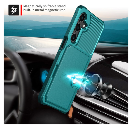 Samsung Galaxy A26 Hoesje 3-in-1 Pasjes Portemonnee Back Cover Groen afbeelding 3