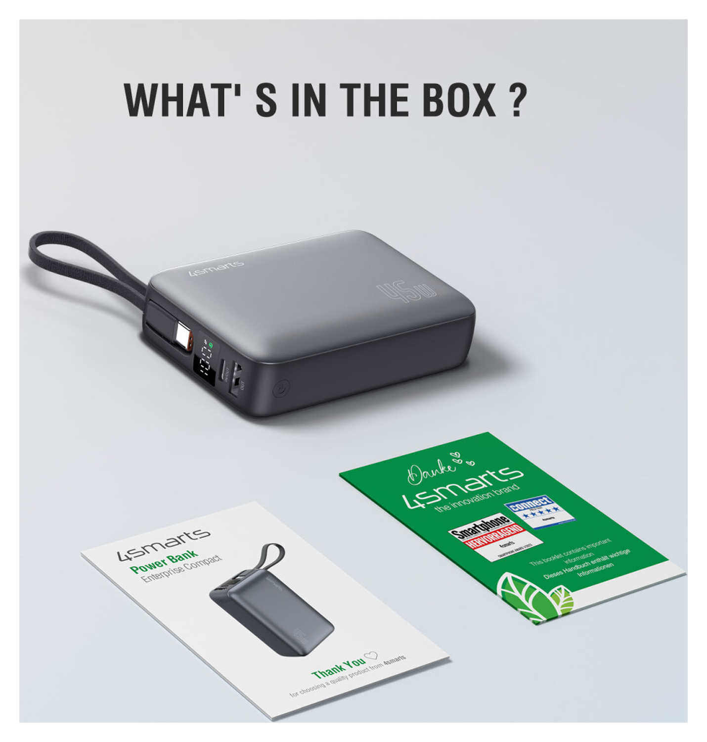 4smarts Enterprise Compact 20.000mAh Powerbank 45W Ingebouwde USB-C Kabel afbeelding 6