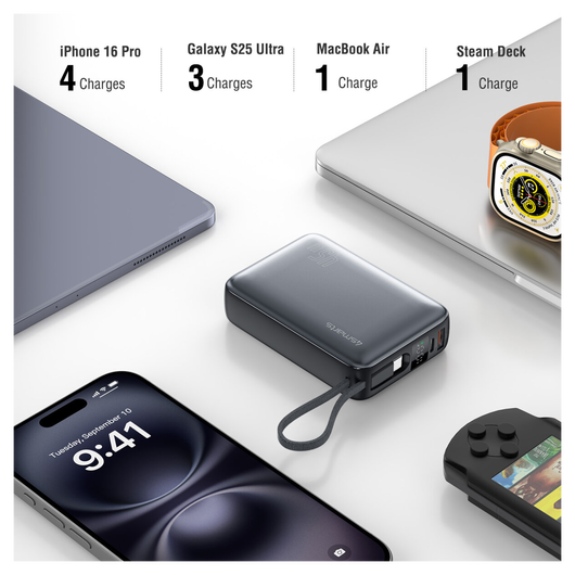 4smarts Enterprise Compact 20.000mAh Powerbank 45W Ingebouwde USB-C Kabel afbeelding 5