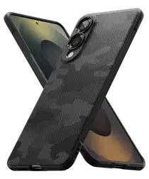 Ringke Onyx Samsung Galaxy S25 Edge Hoesje Flexibel TPU Back Cover Camo Zwart afbeelding