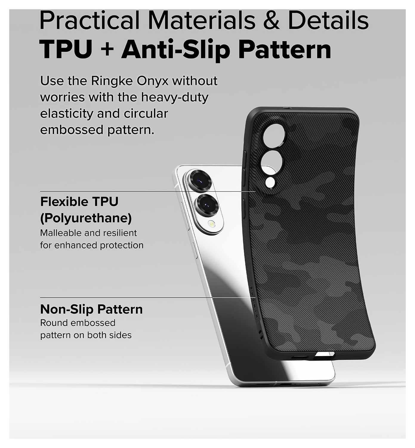 Ringke Onyx Samsung Galaxy S25 Edge Hoesje Flexibel TPU Back Cover Camo Zwart afbeelding 7