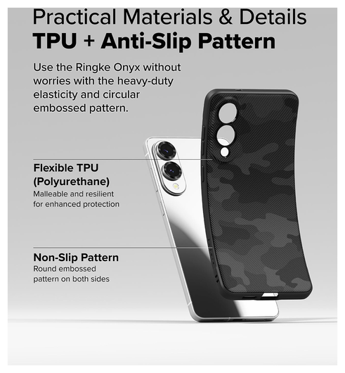 Ringke Onyx Samsung Galaxy S25 Edge Hoesje Flexibel TPU Back Cover Camo Zwart afbeelding 7