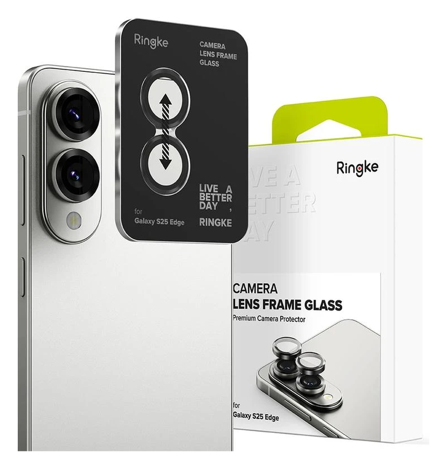 Ringke Frame Glass Samsung Galaxy S25 Edge Camera Protector Zwart afbeelding 1
