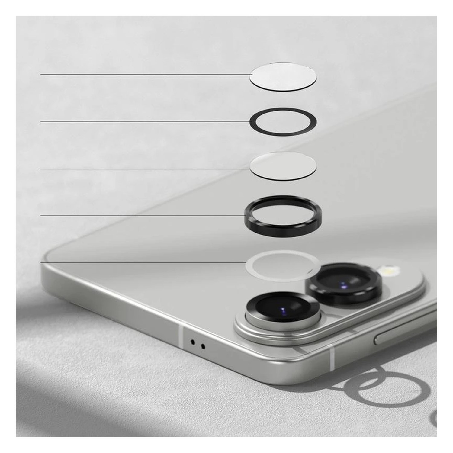 Ringke Frame Glass Samsung Galaxy S25 Edge Camera Protector Zwart afbeelding 4
