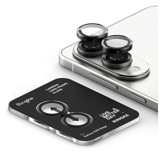 Ringke Frame Glass Samsung Galaxy S25 Edge Camera Protector Zwart afbeelding 3