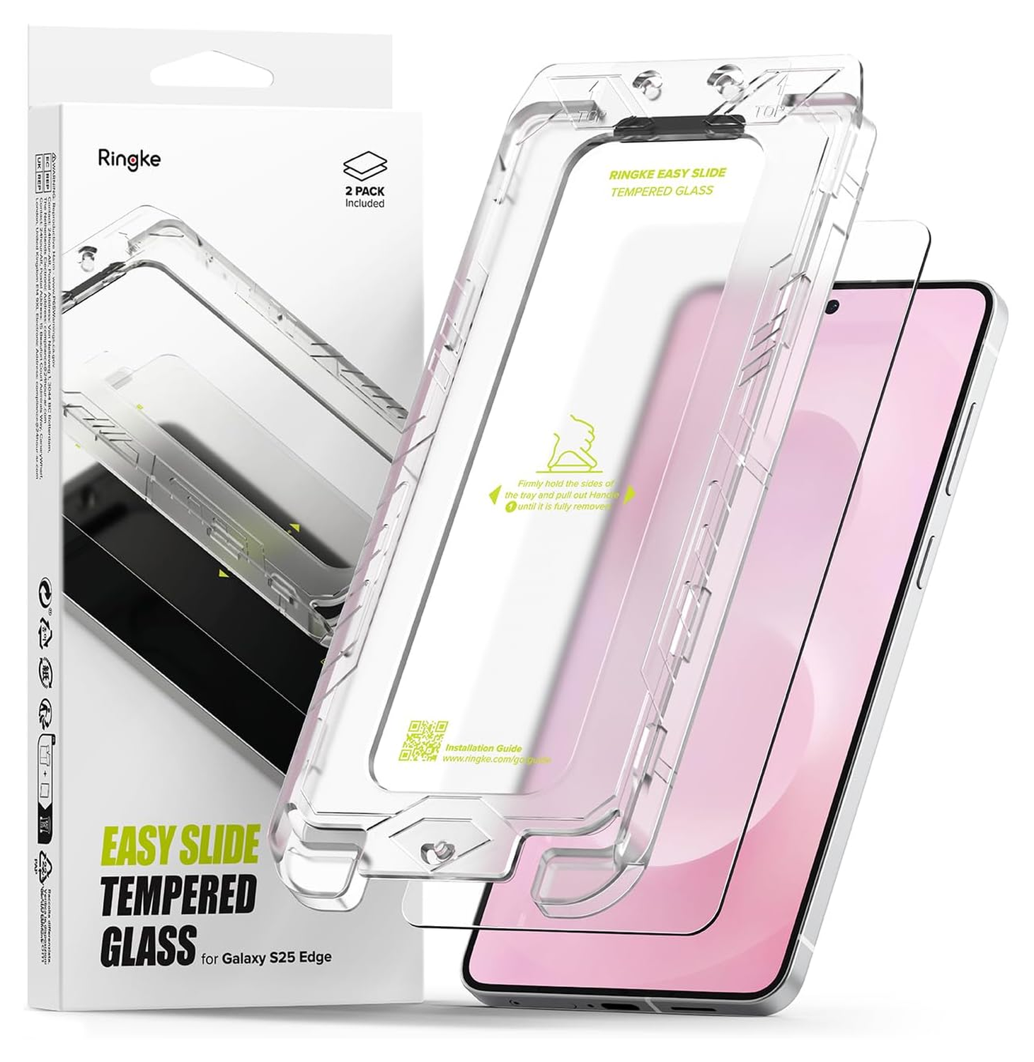 Ringke Easy Slide Samsung Galaxy S25 Edge Screen Protector met Jig 2-Pack afbeelding 1
