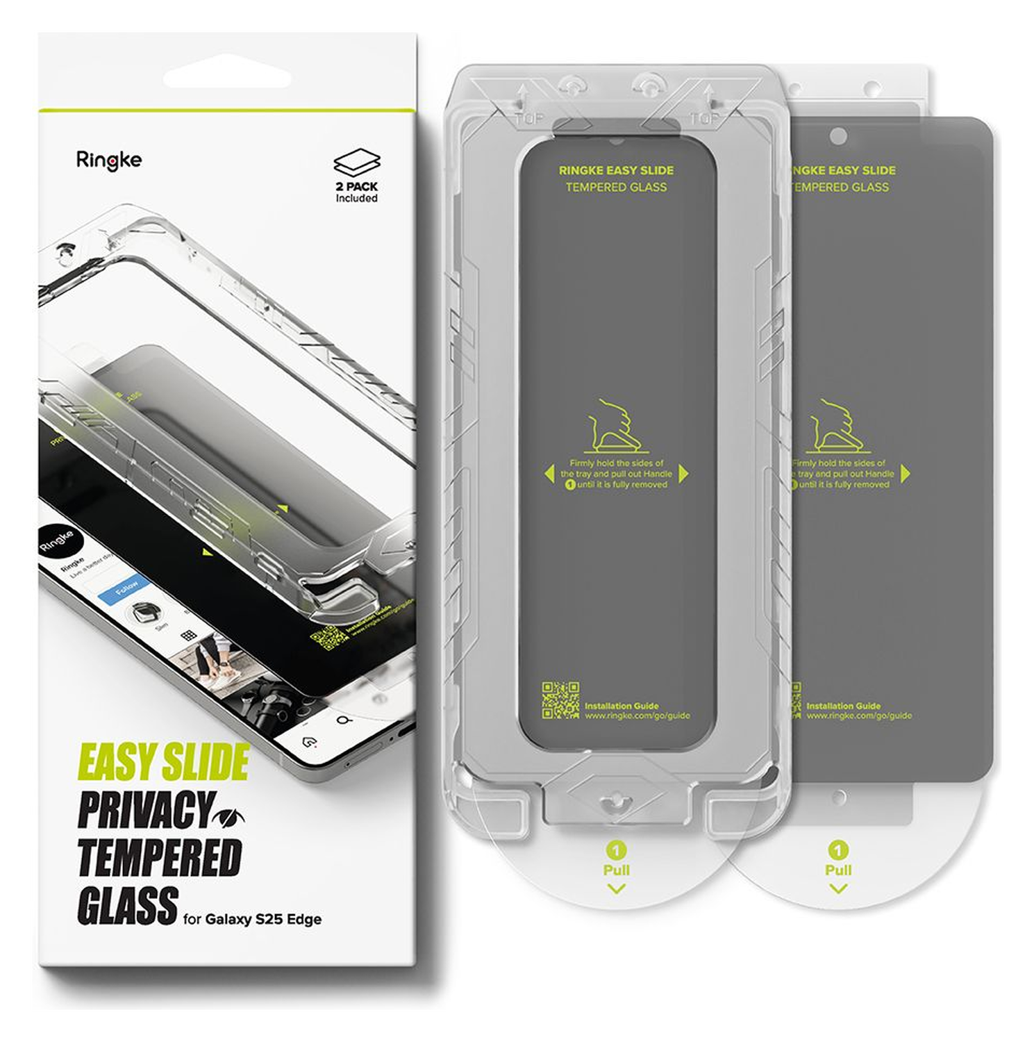 Ringke Easy Slide Privacy Samsung Galaxy S25 Edge Screen Protector Jig 2-Pack afbeelding 6