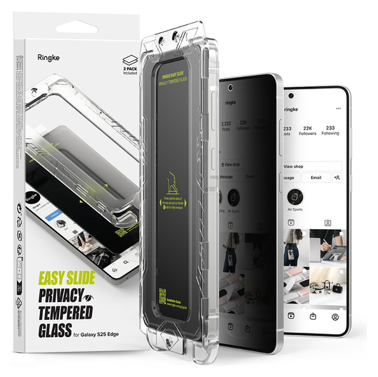 Ringke Easy Slide Privacy Samsung Galaxy S25 Edge Screen Protector Jig 2-Pack afbeelding 1