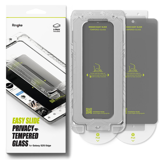 Ringke Easy Slide Privacy Samsung Galaxy S25 Edge Screen Protector Jig 2-Pack afbeelding 6