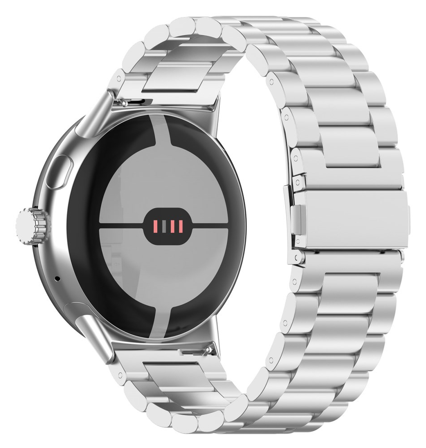 Google Pixel Watch 3 45MM Bandje - Roestvrij Staal - met Schakels - Zilver afbeelding 1