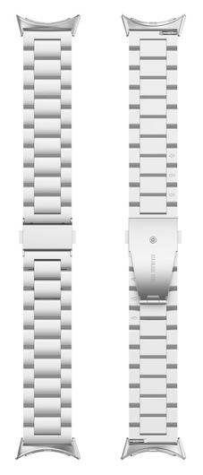Google Pixel Watch 3 45MM Bandje - Roestvrij Staal - met Schakels - Zilver afbeelding 6