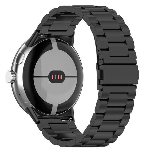 Google Pixel Watch 3 45MM Bandje - Roestvrij Staal - met Schakels - Zwart afbeelding 1
