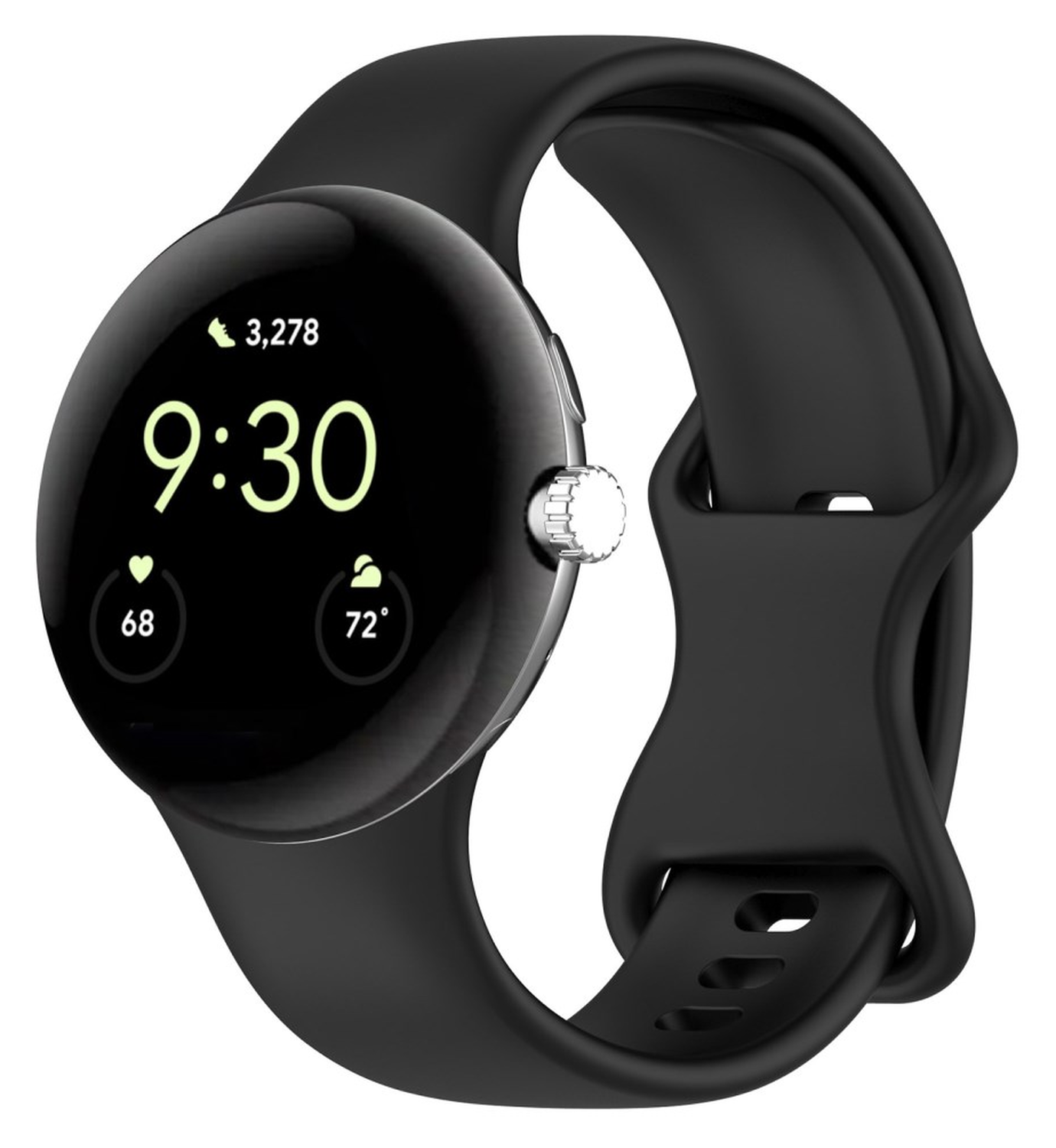 Google Pixel Watch 3 45MM Bandje - Siliconen met Gespsluiting - Zwart afbeelding 4