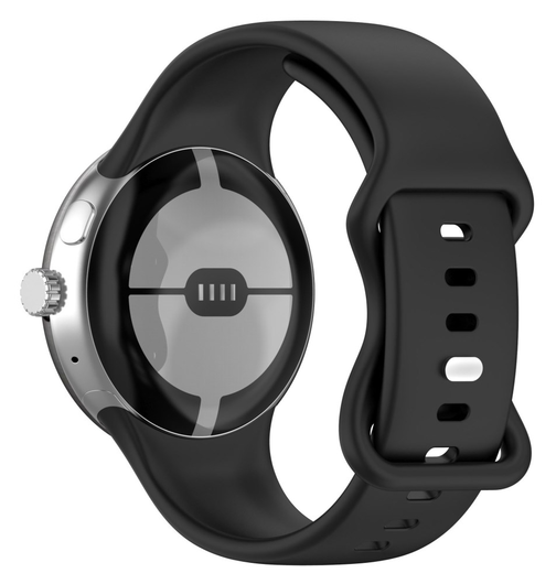 Google Pixel Watch 3 45MM Bandje - Siliconen met Gespsluiting - Zwart afbeelding 1