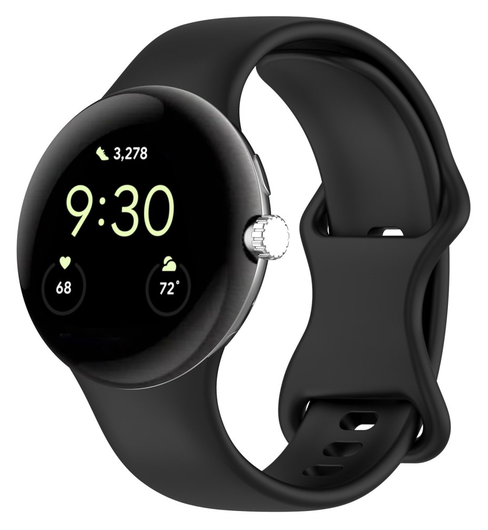 Google Pixel Watch 3 45MM Bandje - Siliconen met Gespsluiting - Zwart afbeelding 4