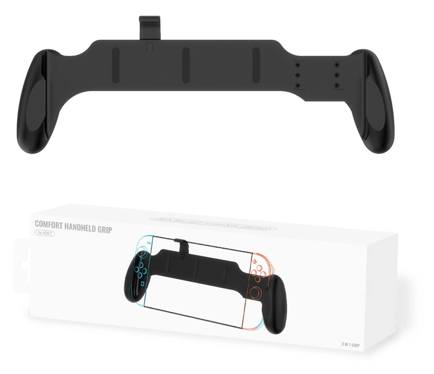 Nintendo Switch 2 Grip Standaard voor Ergonomisch Gamen Zwart afbeelding 5