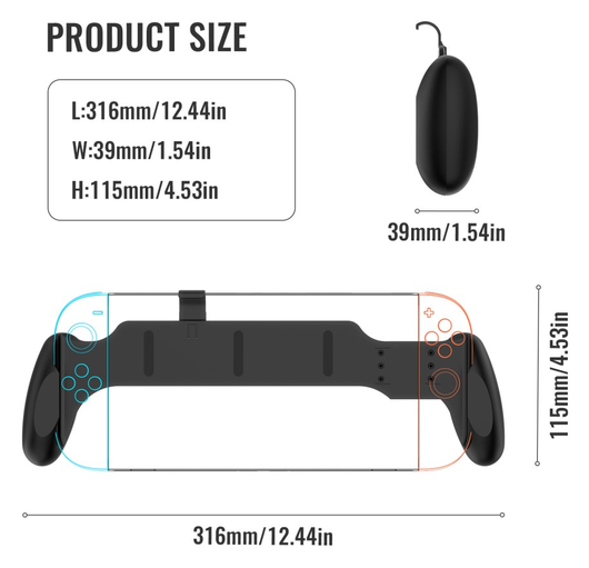 Nintendo Switch 2 Grip Standaard voor Ergonomisch Gamen Zwart afbeelding 4