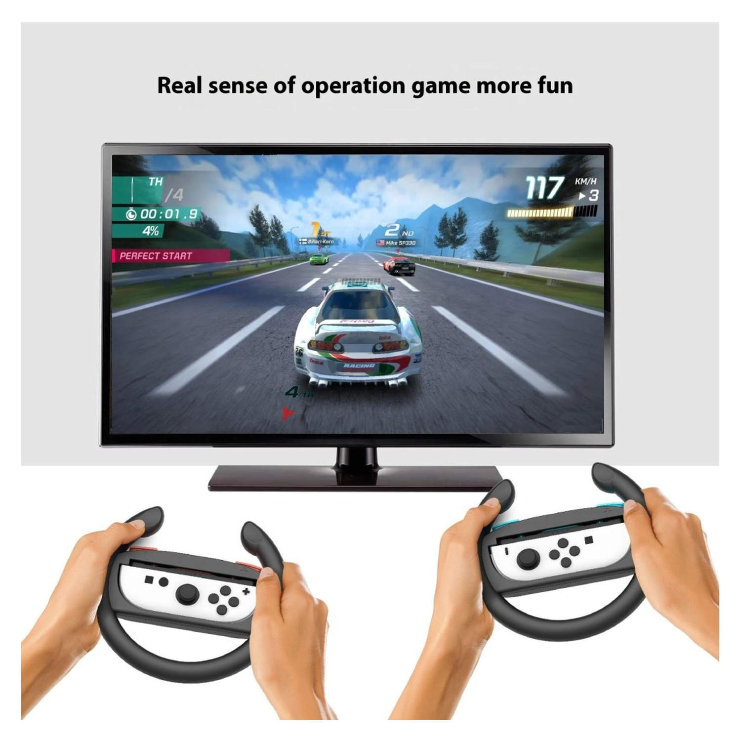Stuurtjes voor Nintendo Switch 2 Joy-Cons - Stuurwiel Zwart (2-Pack) afbeelding 3