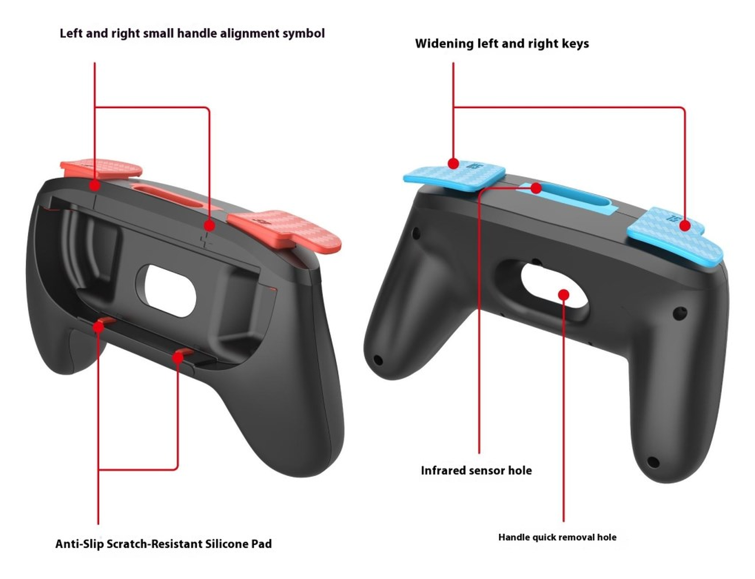 Nintendo Switch 2 Joy-Con Controller Grip 2-Pack (Rood/Blauw) afbeelding 5