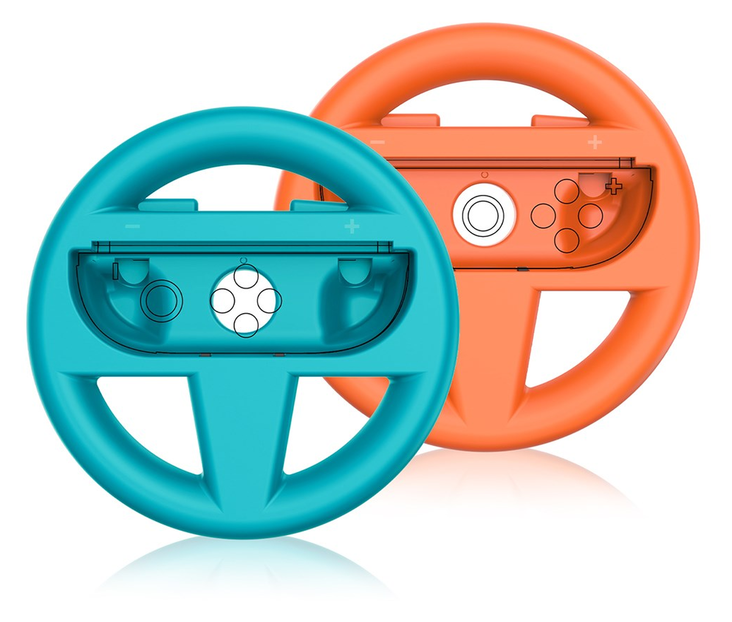 Nintendo Switch 2 Stuurtjes voor Joy-Cons - Stuurwiel Set Blauw/Oranje afbeelding 1