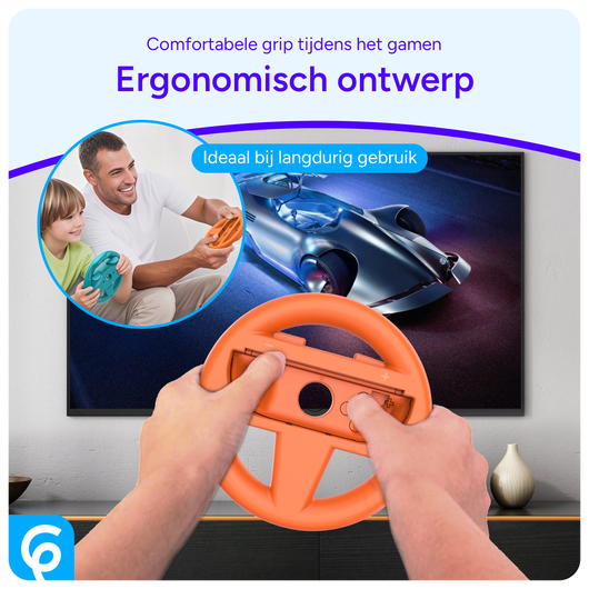 Nintendo Switch 2 Stuurtjes voor Joy-Cons - Stuurwiel Set Blauw/Oranje afbeelding 2