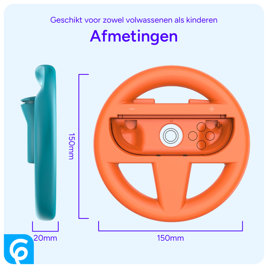 Nintendo Switch 2 Stuurtjes voor Joy-Cons - Stuurwiel Set Blauw/Oranje afbeelding 7
