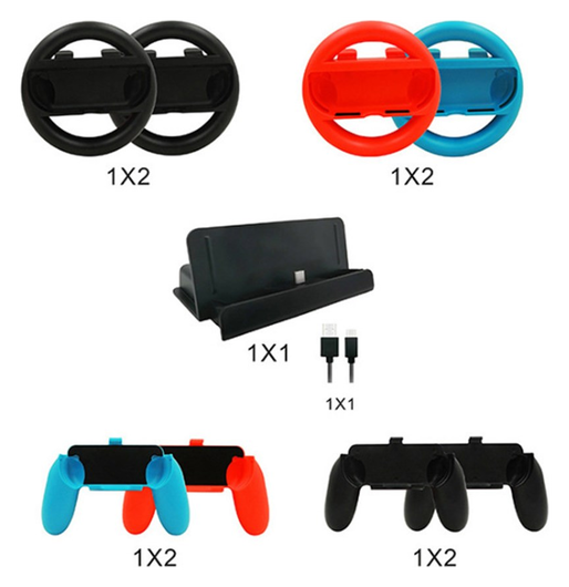 Nintendo Switch Game Accessoires Set Controller Grip, Stuurwielen & Oplaad Dock afbeelding 2