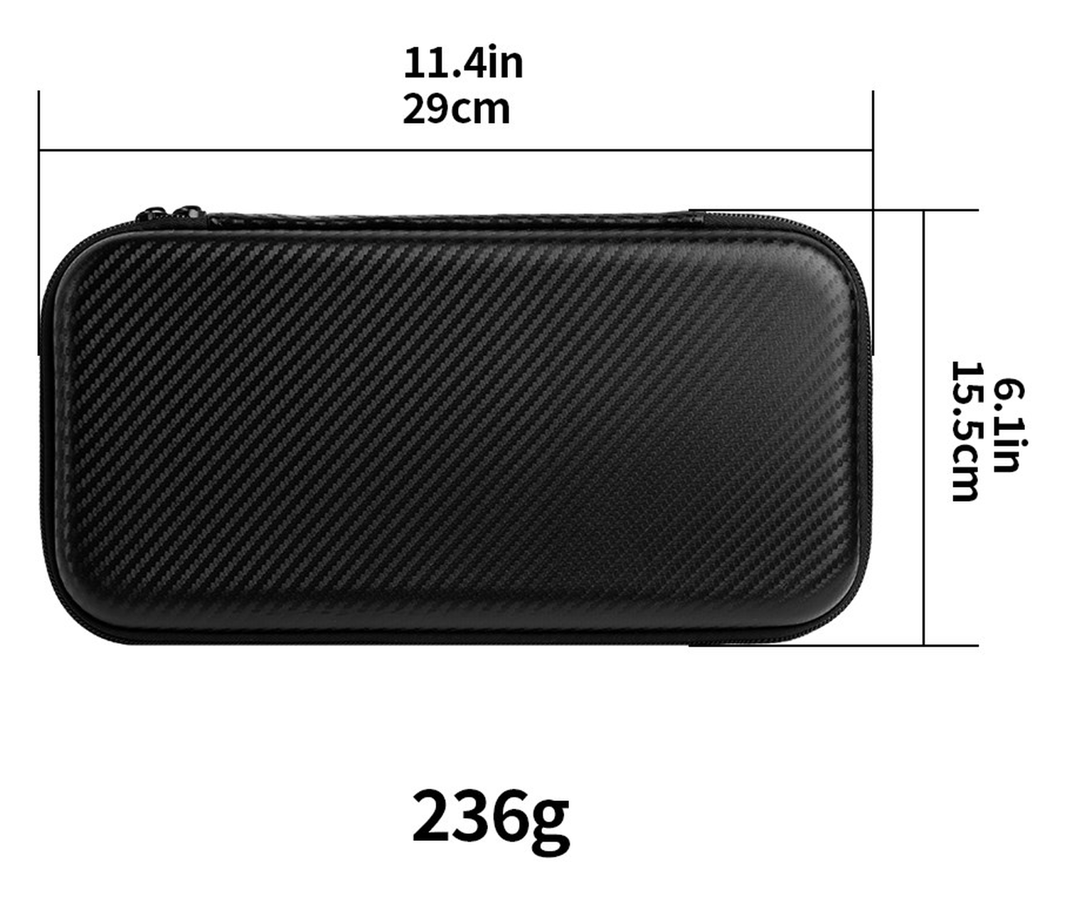 Nintendo Switch 2 Hoesje Opberghoes Carbon Fiber Travel Case Zwart afbeelding 11