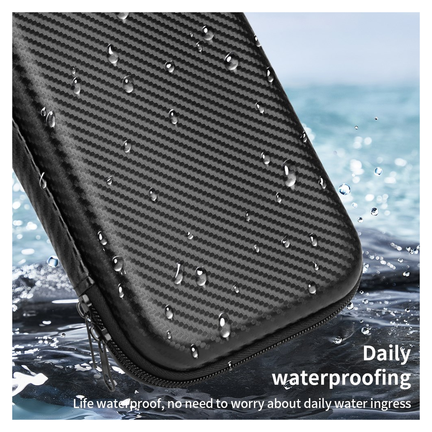 Nintendo Switch 2 Hoesje Opberghoes Carbon Fiber Travel Case Zwart afbeelding 4
