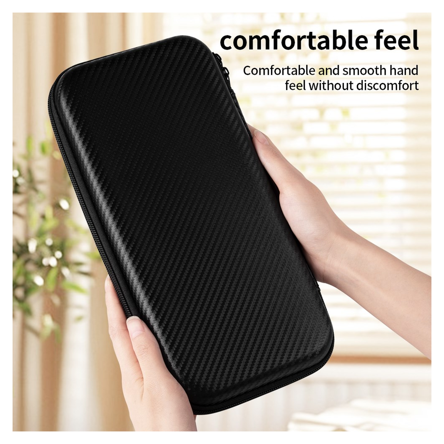 Nintendo Switch 2 Hoesje Opberghoes Carbon Fiber Travel Case Zwart afbeelding 5