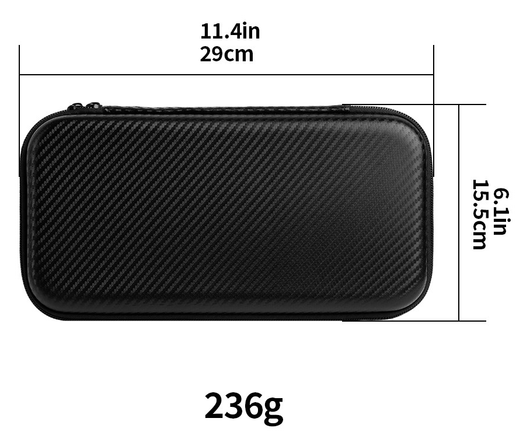 Nintendo Switch 2 Hoesje Opberghoes Carbon Fiber Travel Case Zwart afbeelding 11