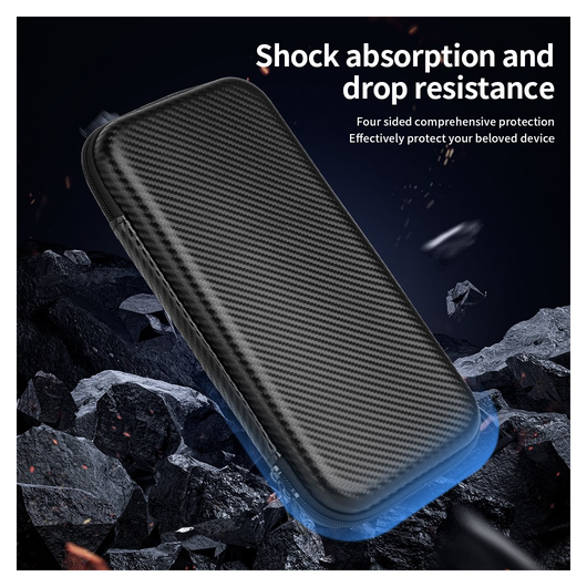 Nintendo Switch 2 Hoesje Opberghoes Carbon Fiber Travel Case Zwart afbeelding 3