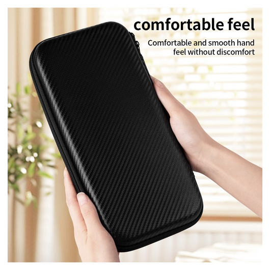 Nintendo Switch 2 Hoesje Opberghoes Carbon Fiber Travel Case Zwart afbeelding 5