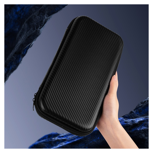 Nintendo Switch 2 Hoesje Opberghoes Carbon Fiber Travel Case Zwart afbeelding 8